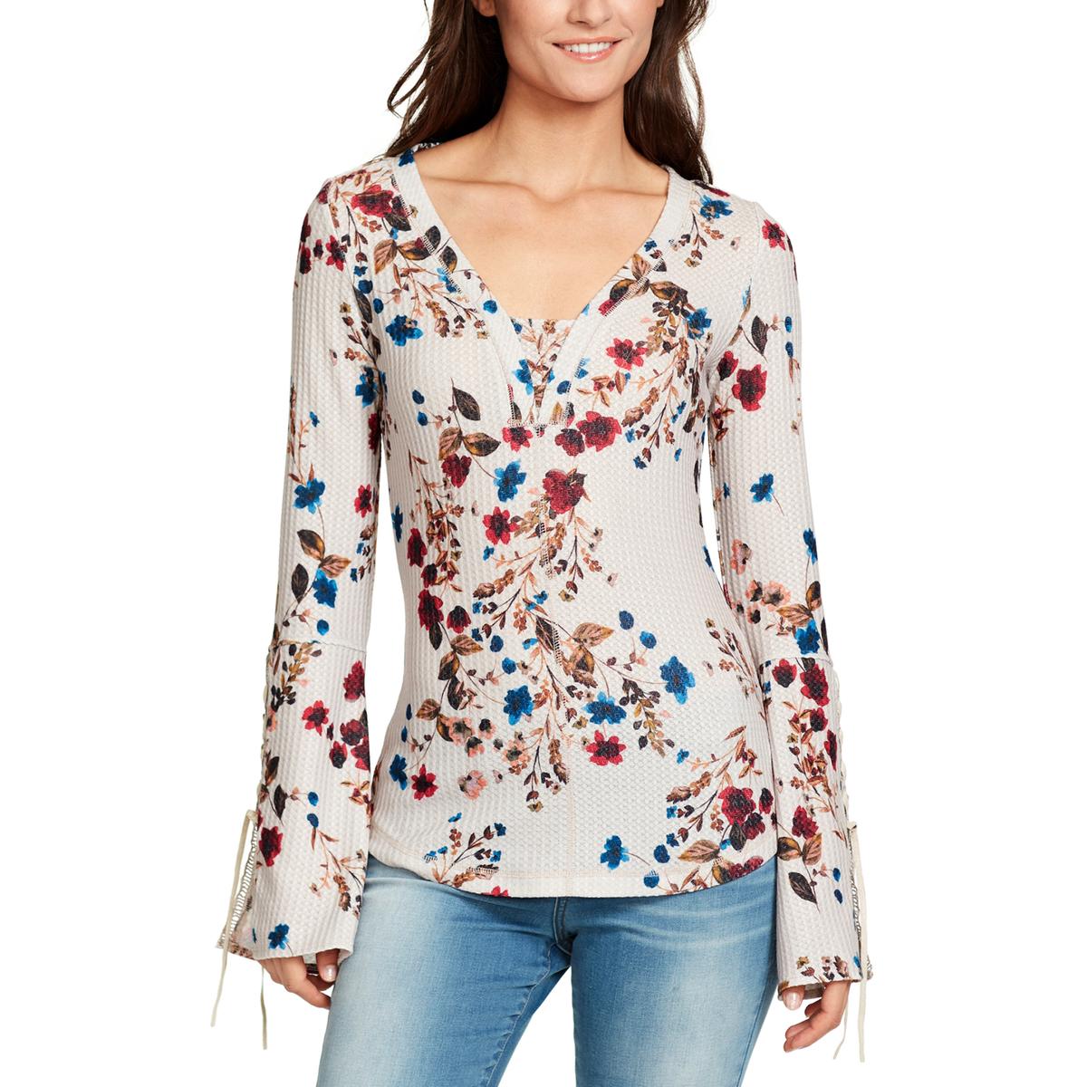 womens floral thermal tops