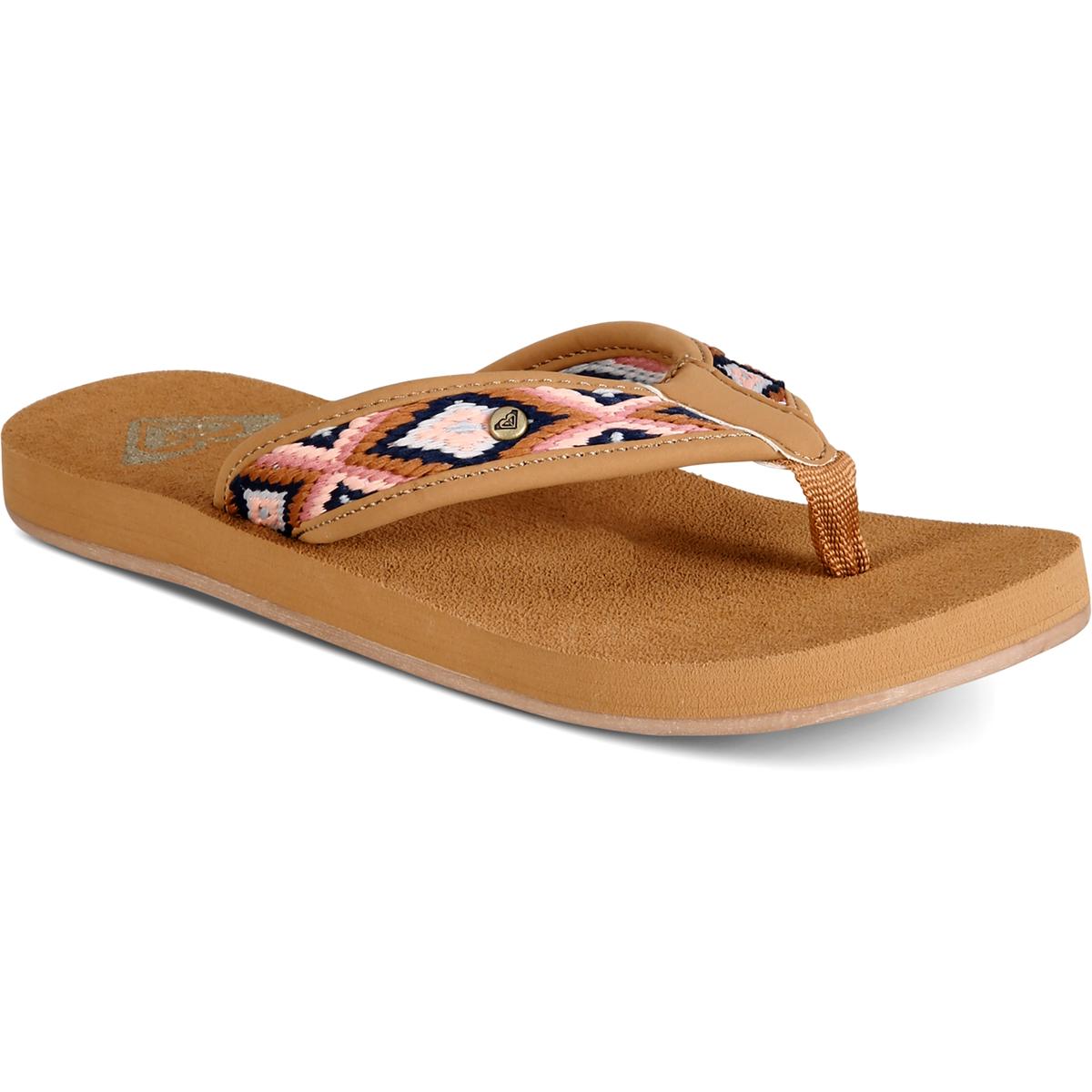 roxy tan flip flops