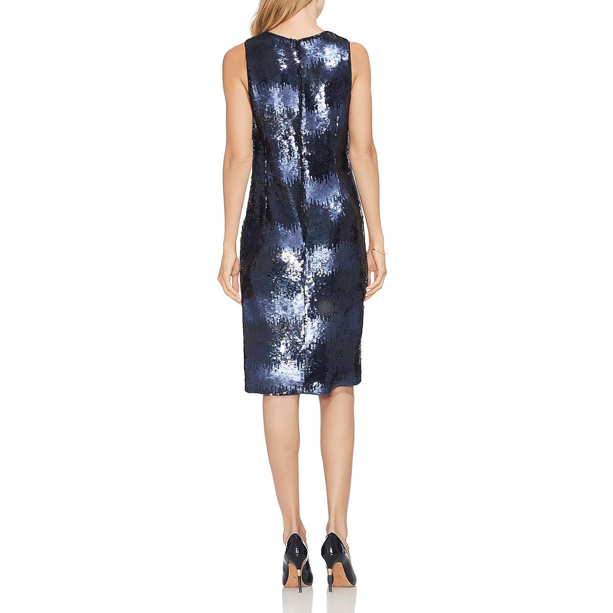 Vince Camuto Womens Navy Sequined Halter Party Cocktail Dress 4 BHFO ...