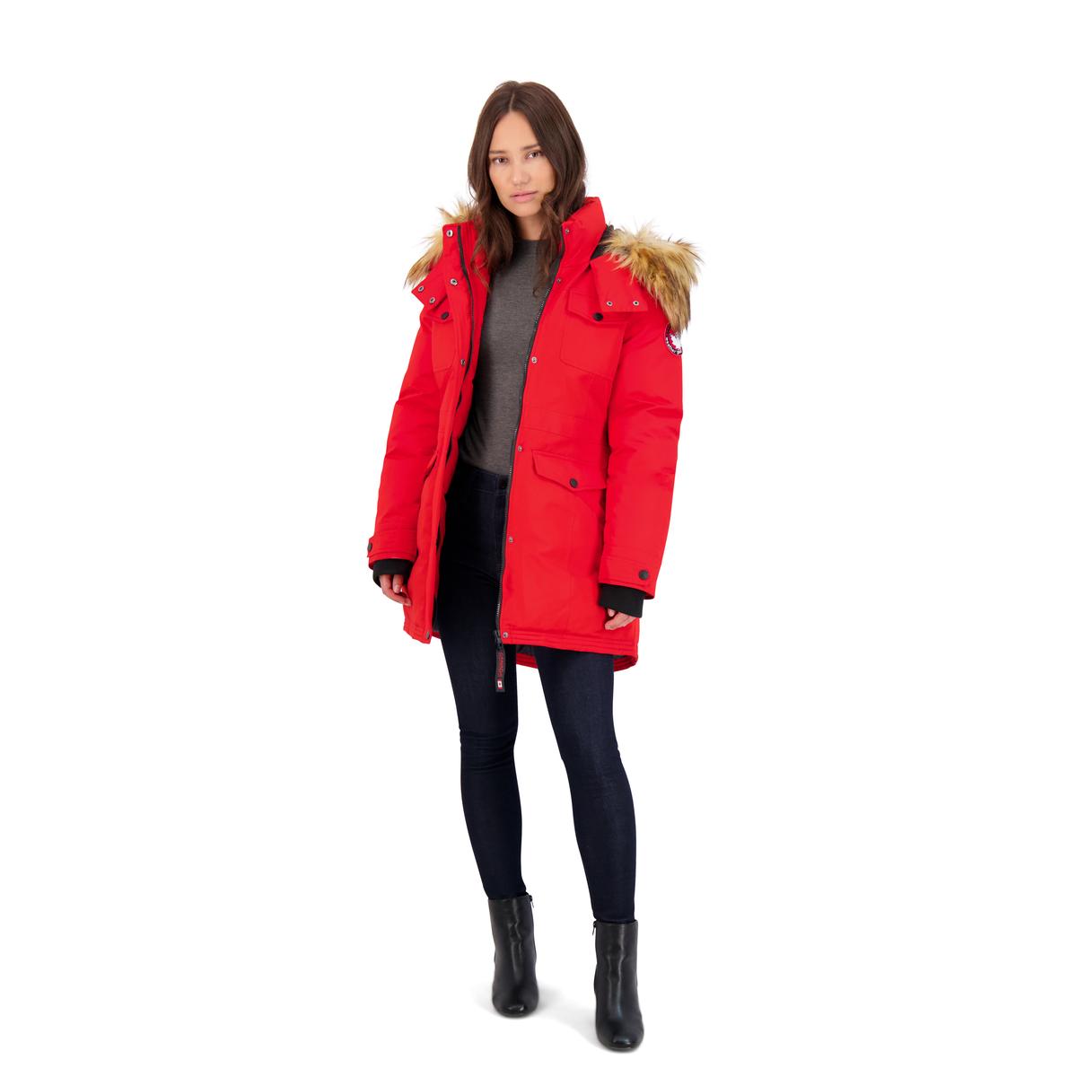 Hub arrangere føderation Canada Weather Gear Parka Coat for Women-Insulated Faux Fur Hooded Winter  Jacket | eBay