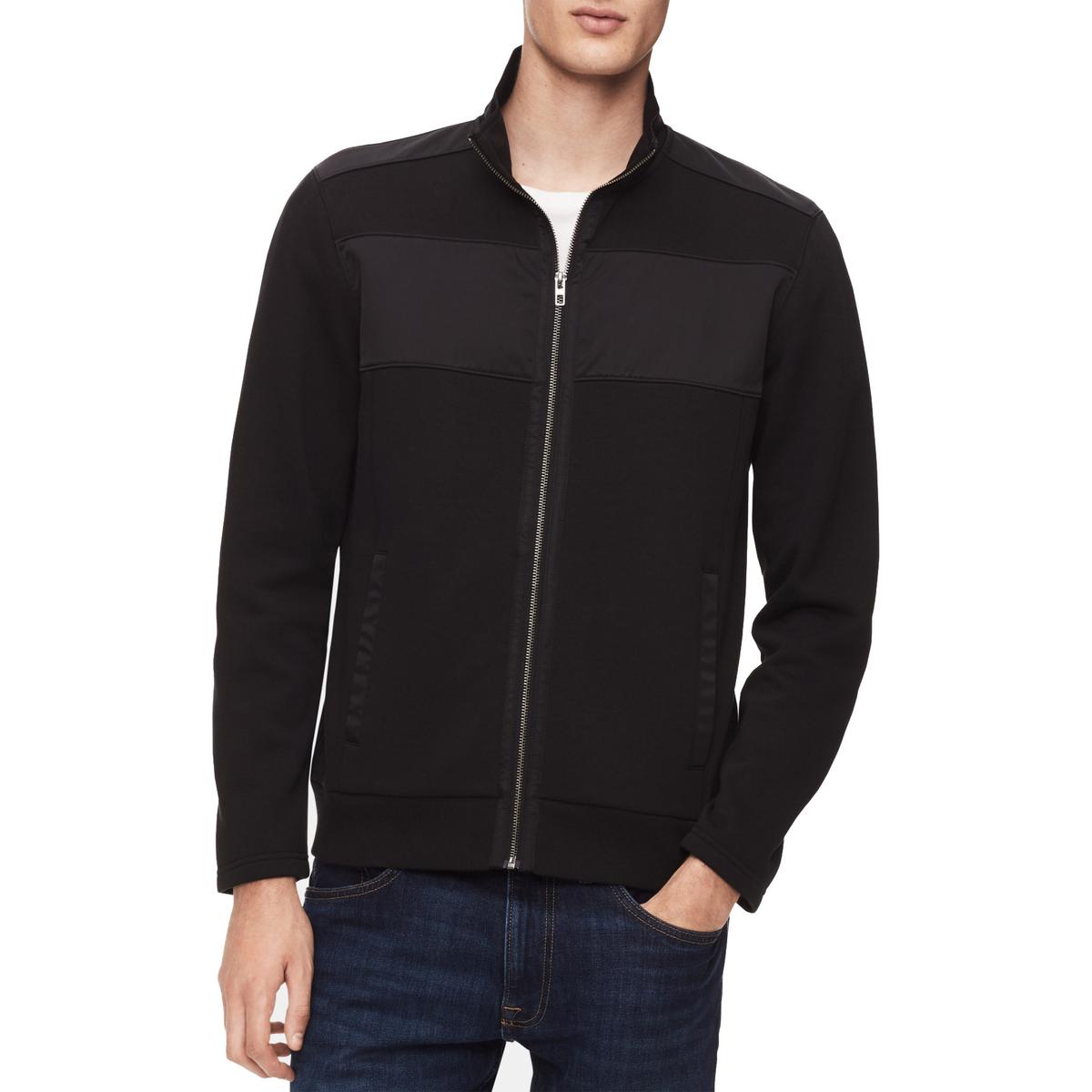 Calvin Klein Mens Black Colorblock Full-Zip Basic Jacket Big & Tall XL ...
