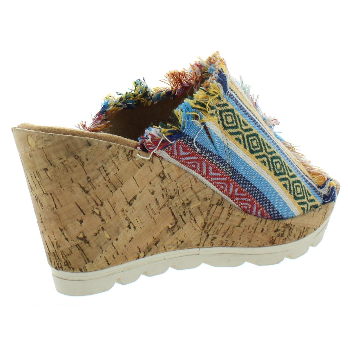 Minnetonka Womens York Peep Toe Slide On Summer Wedge Sandals Shoes ...