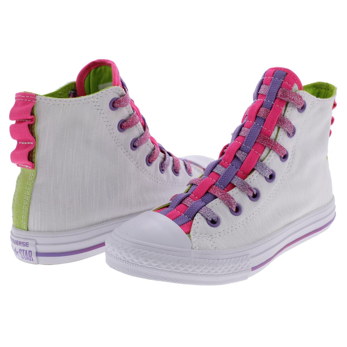Converse Girls Loopholes White Fashion Sneakers 12 Medium (B,M) Little