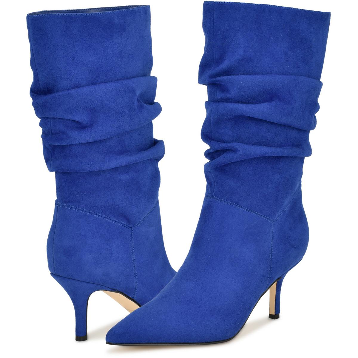 Nine West Womens Mycki 2 Faux Suede Pull On Mid-Calf Boots Shoes BHFO 8303 - Picture 9 of 13