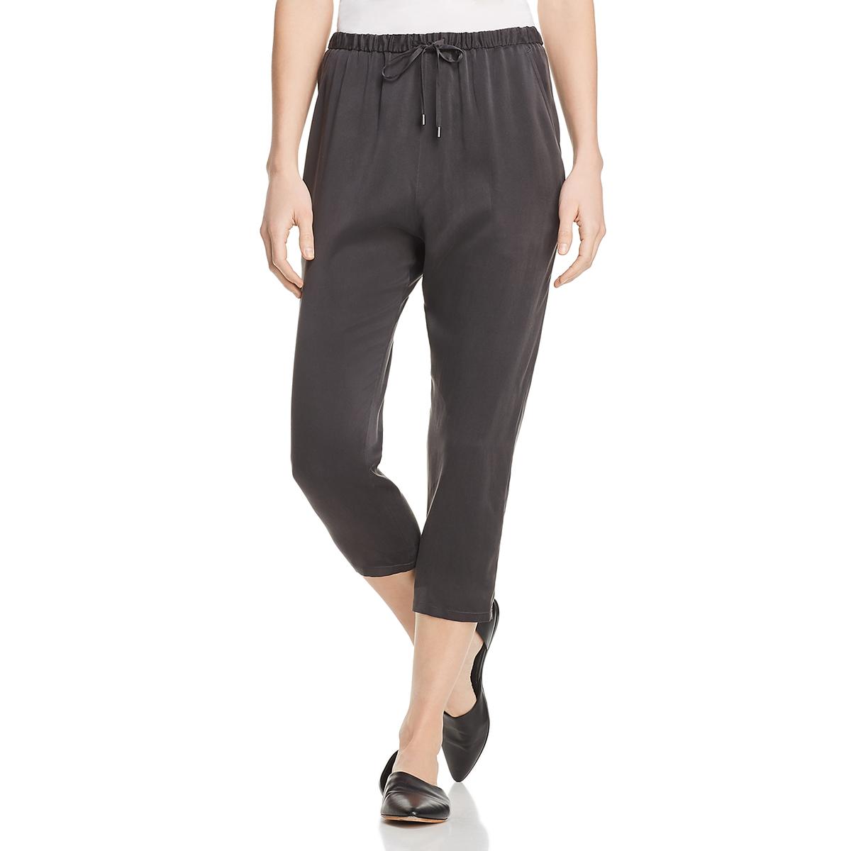 Eileen Fisher Womens Gray Silk Slouchy Capri Cropped Pants Trousers XS BHFO 9350 | eBay