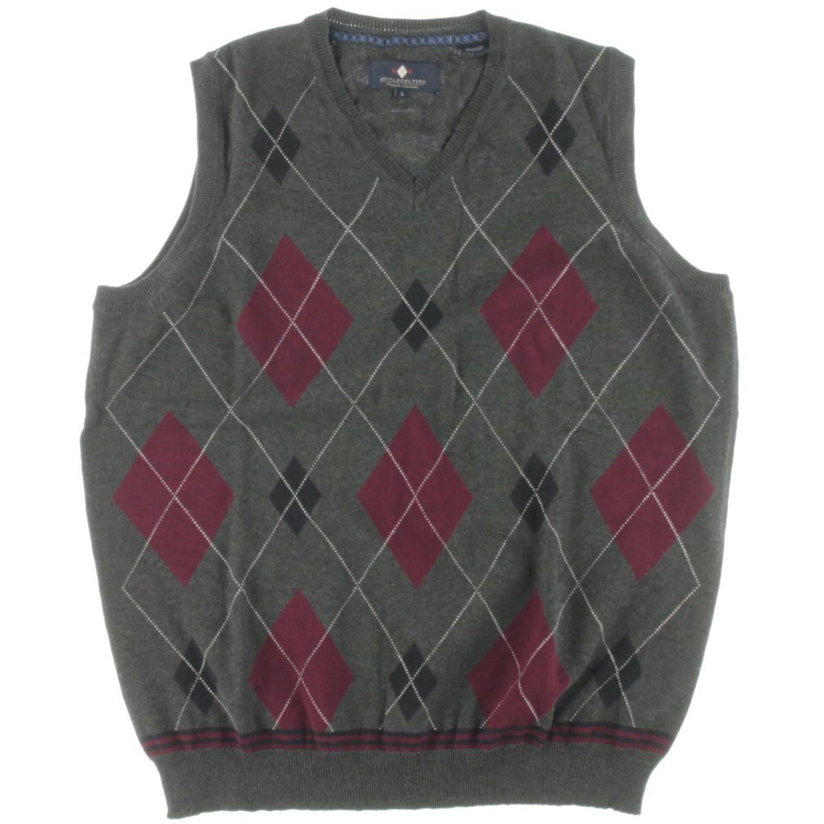 Argyle Culture 0628 Mens Argyle V-Neck Ribbed Trim Sweater Vest BHFO | eBay