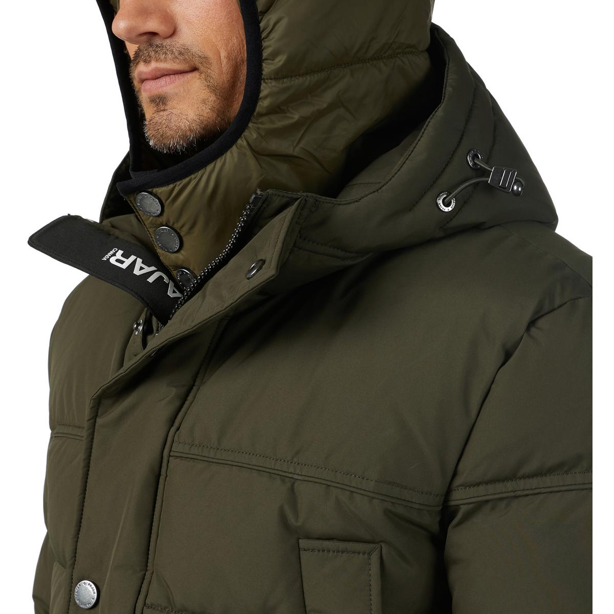 Pajar Teller Men s Quilted Duck Down Insulated Parka Coat with Attached Hood