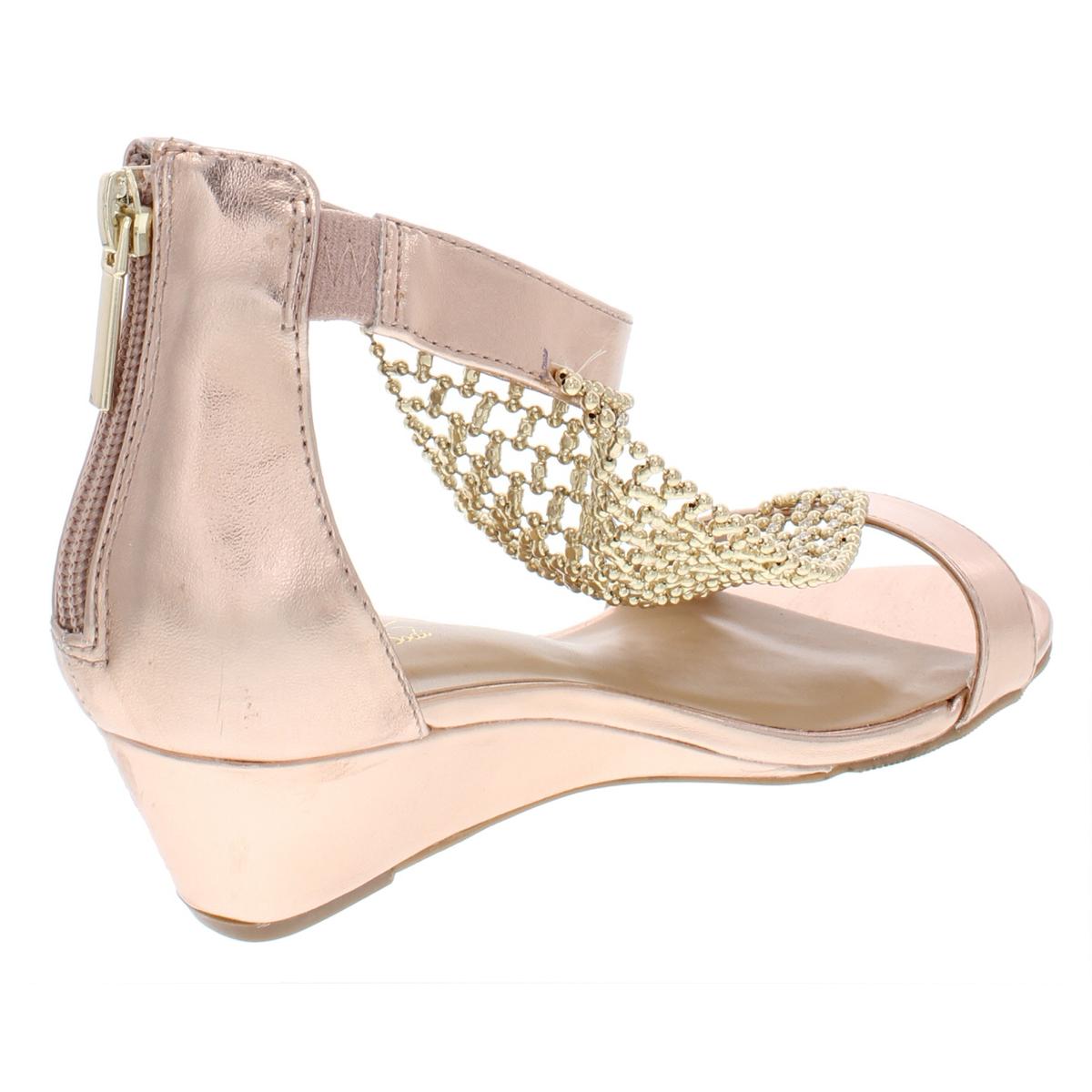 Thalia Sodi Womens Tibby T-Strap Embellished Wedge Sandals Shoes BHFO ...