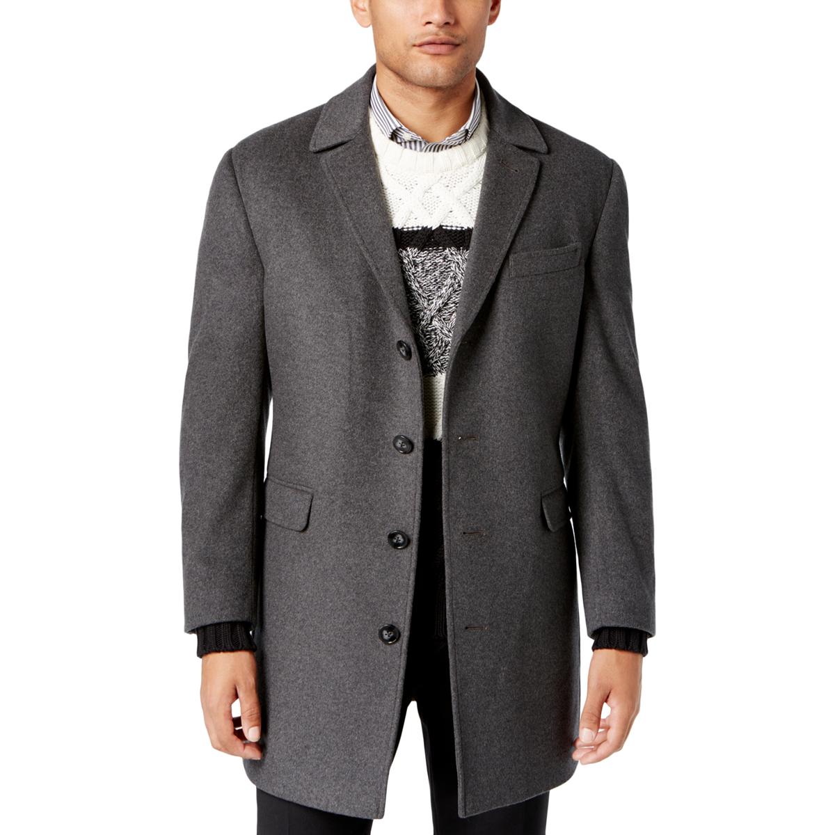 Calvin Klein Mens Minneapolis Gray Winter Wool Coat Outerwear 44L BHFO ...
