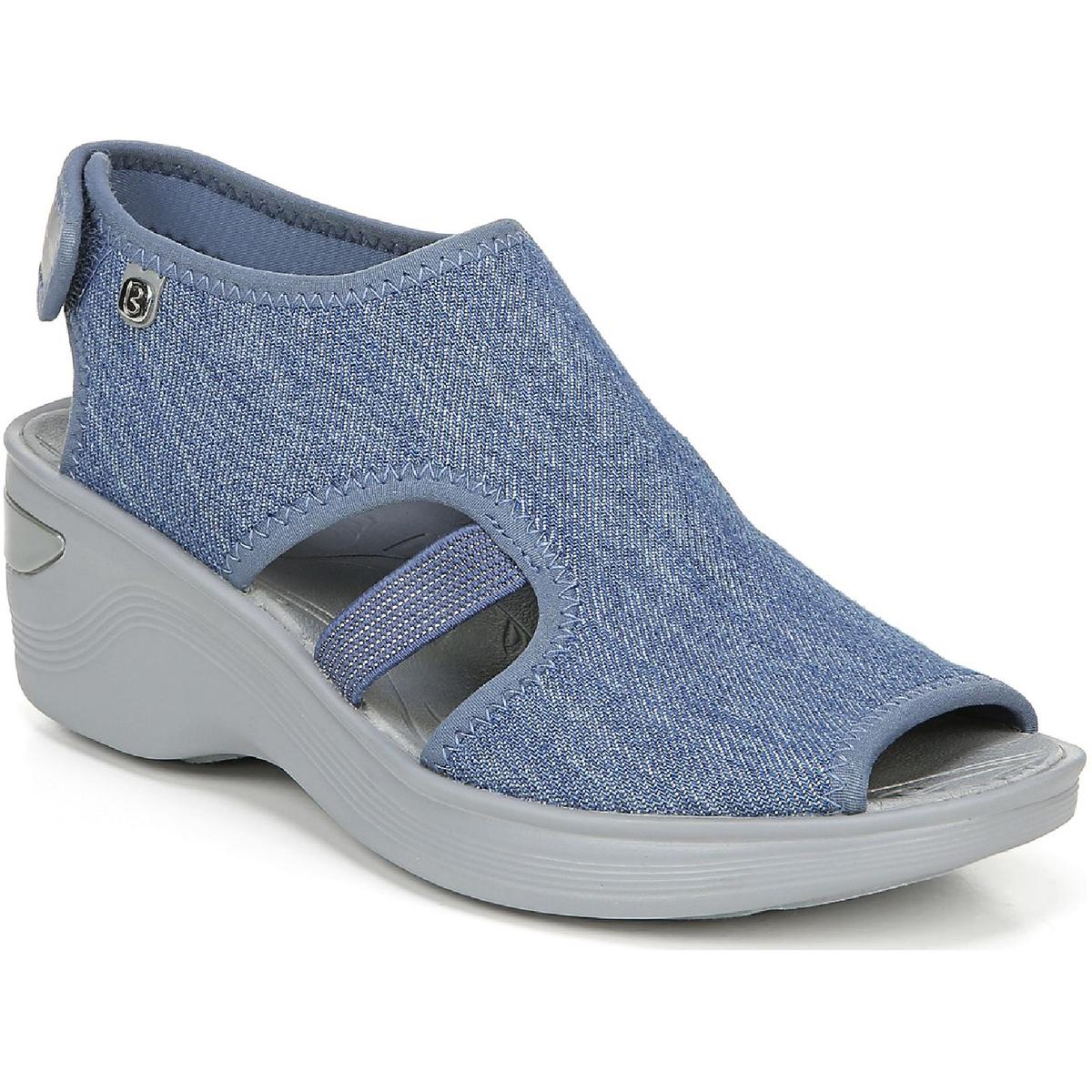 Женские босоножки на танкетке с открытым носком Bzees Womens Dream Blue, плетеные, средний размер (B, M) BHFO 2529