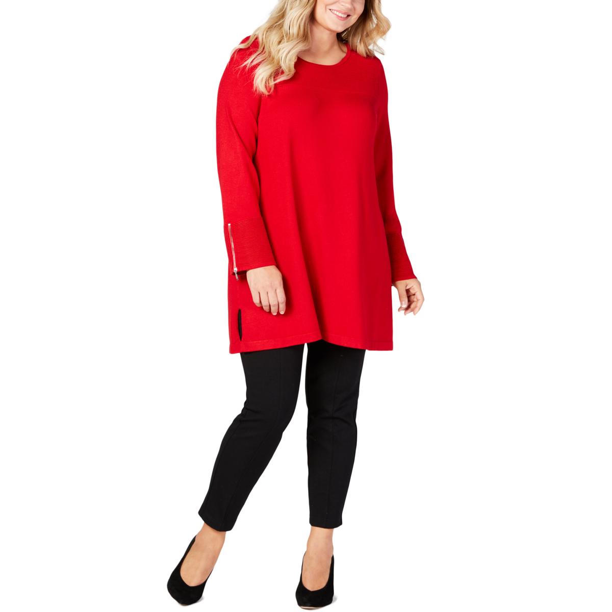 Alfani Womens Silver Ribbed Trim Tie Sleeves Scoop Neck Sweater Top M BHFO 7706