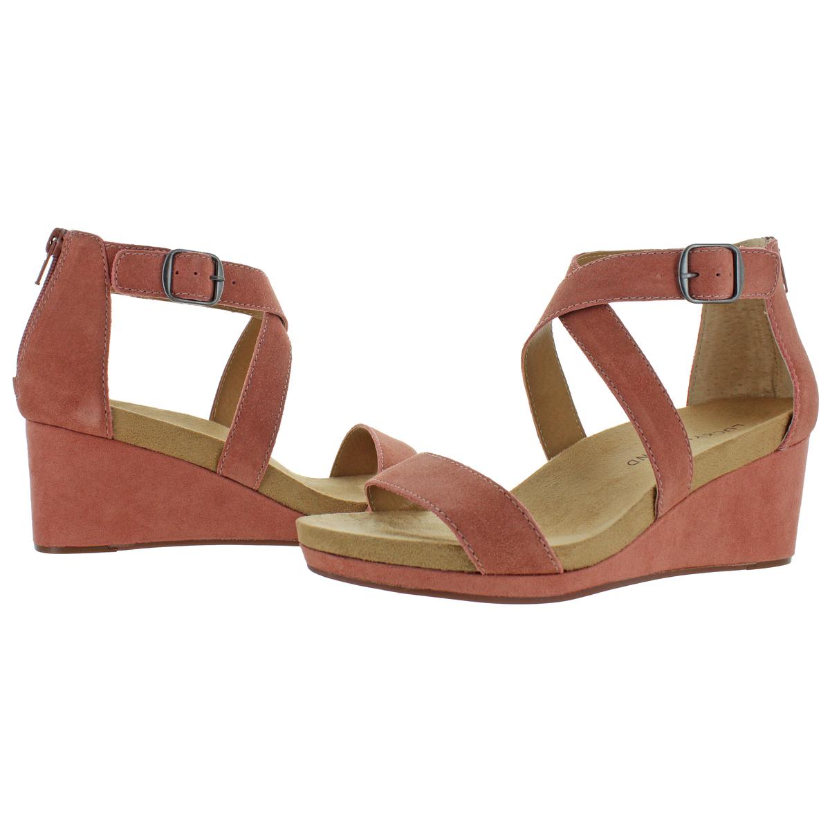 Lucky Brand Women's Kenadee Suede Criss-Cross Strap Wedge Sandal | eBay