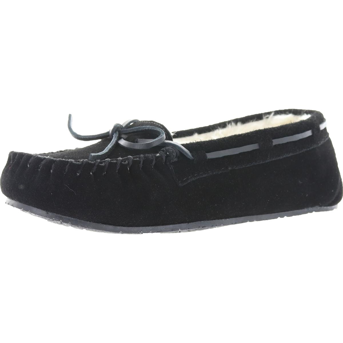 Женские мокасины Minnetonka Lodge Trapper из черной замши шириной 5 см (C, D, W) BHFO 6555