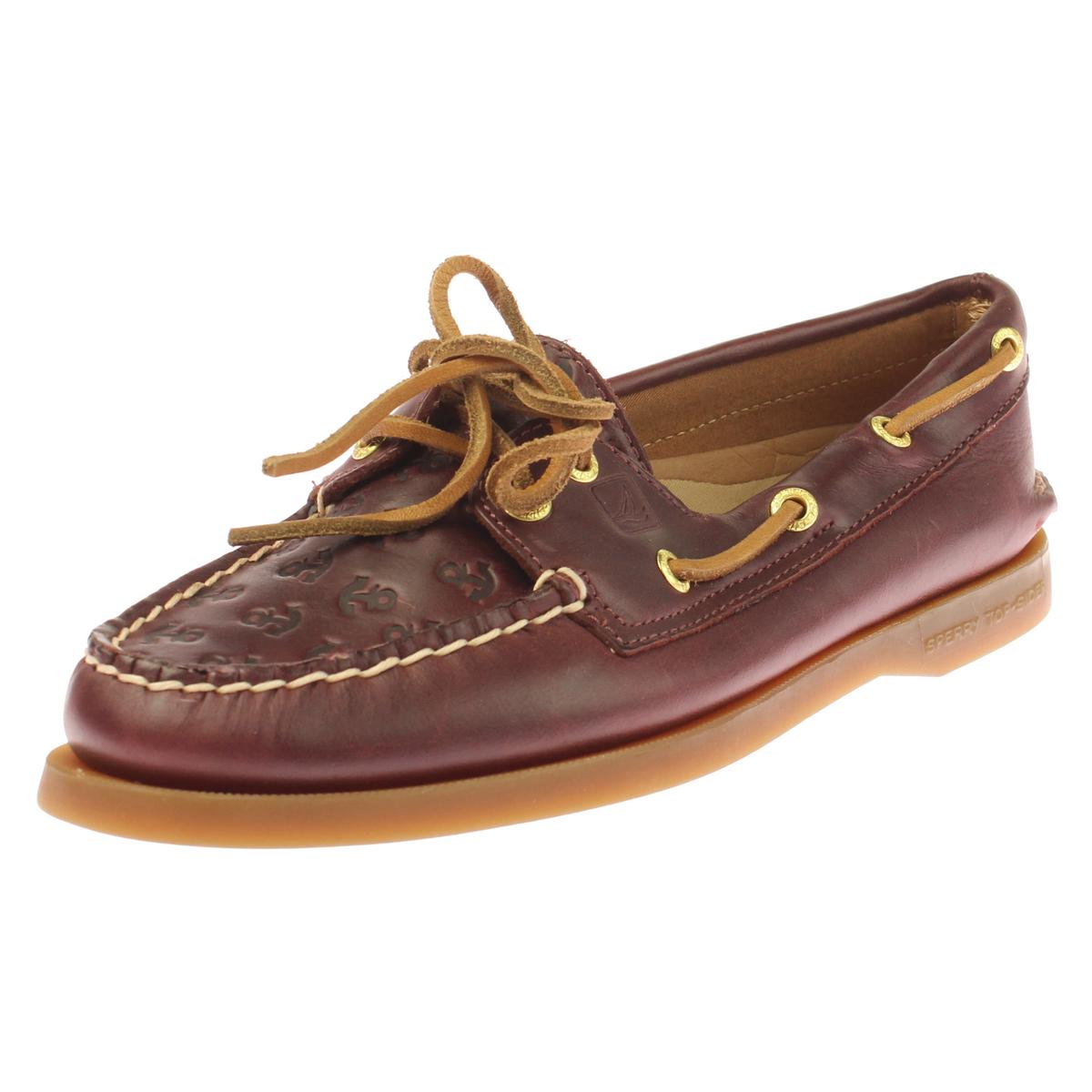 Sperry 8659 Womens Purple Leather Embossed Boat Shoes Flats 5 Medium B ...