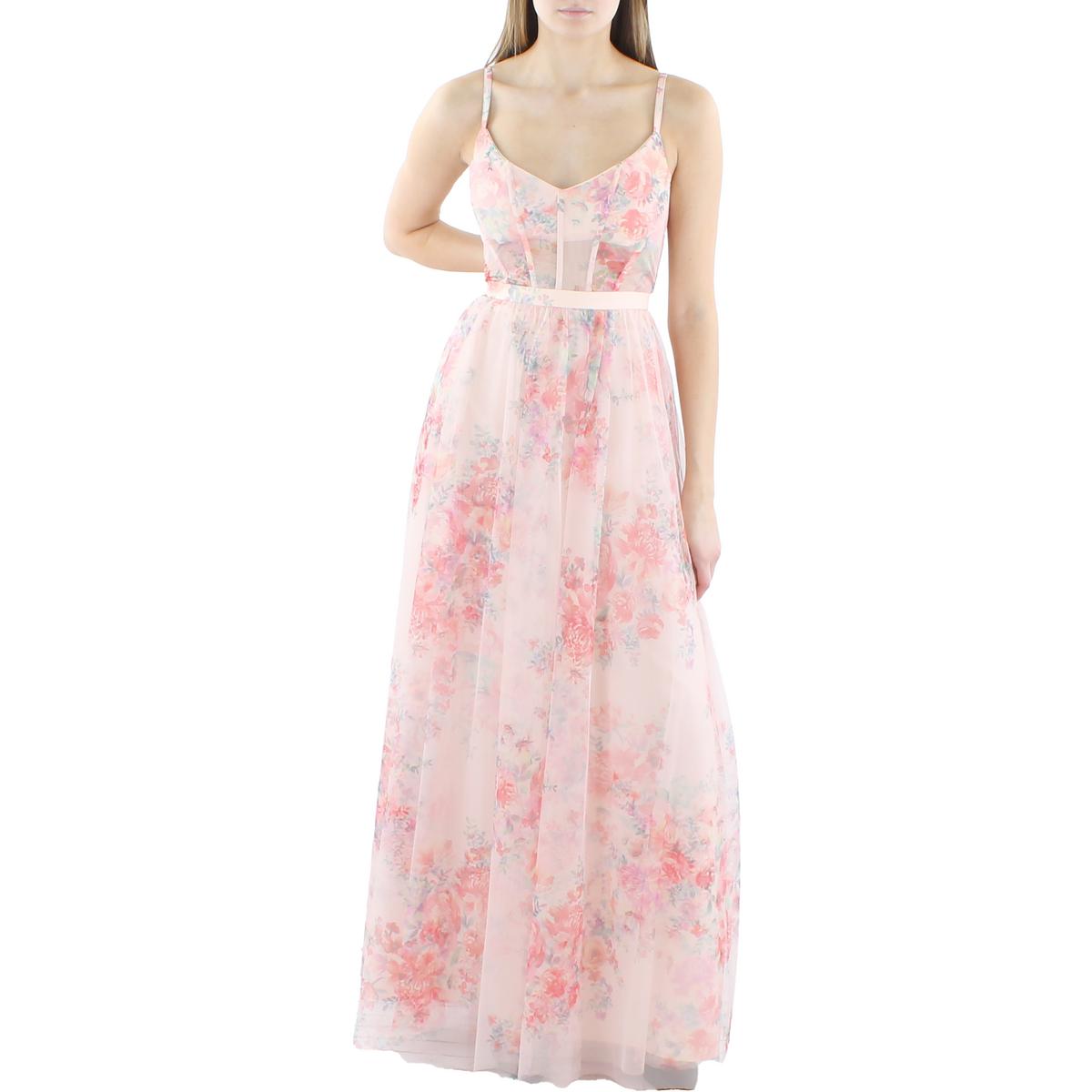 BCBGMAXAZRIA Womens Floral Corset Formal Evening Dress Gown BHFO