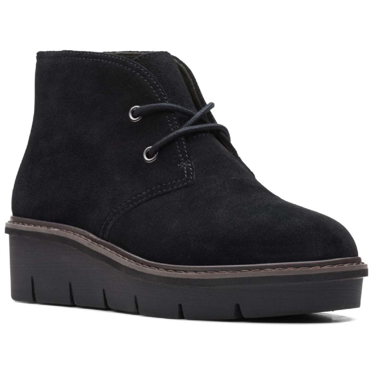 Clarks Women's Airabell Ankle Chukka Boot Black Suede 8.5 Medium for ...