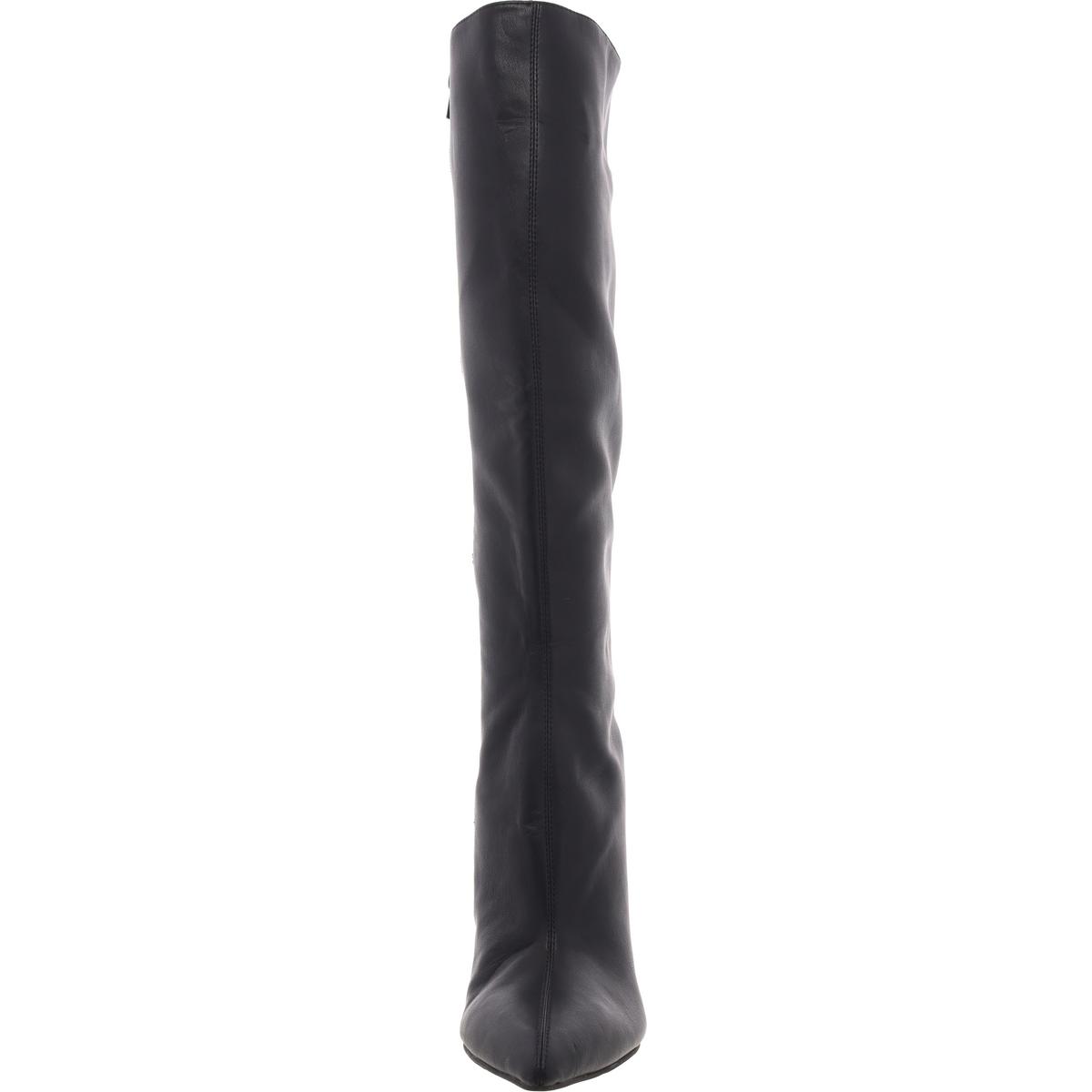 Open Edit Womens Faux Leather Knee-High Tall Wedge Boots Shoes BHFO 1920 - Picture 6 of 6