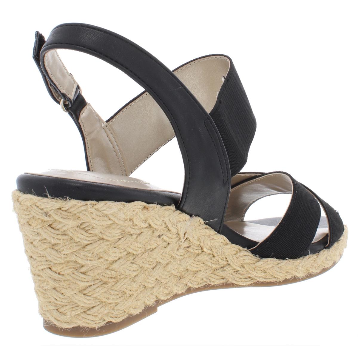 Bandolino Womens Hearsay 2 Black Wedge Sandals Shoes 9.5 Medium (B,M ...