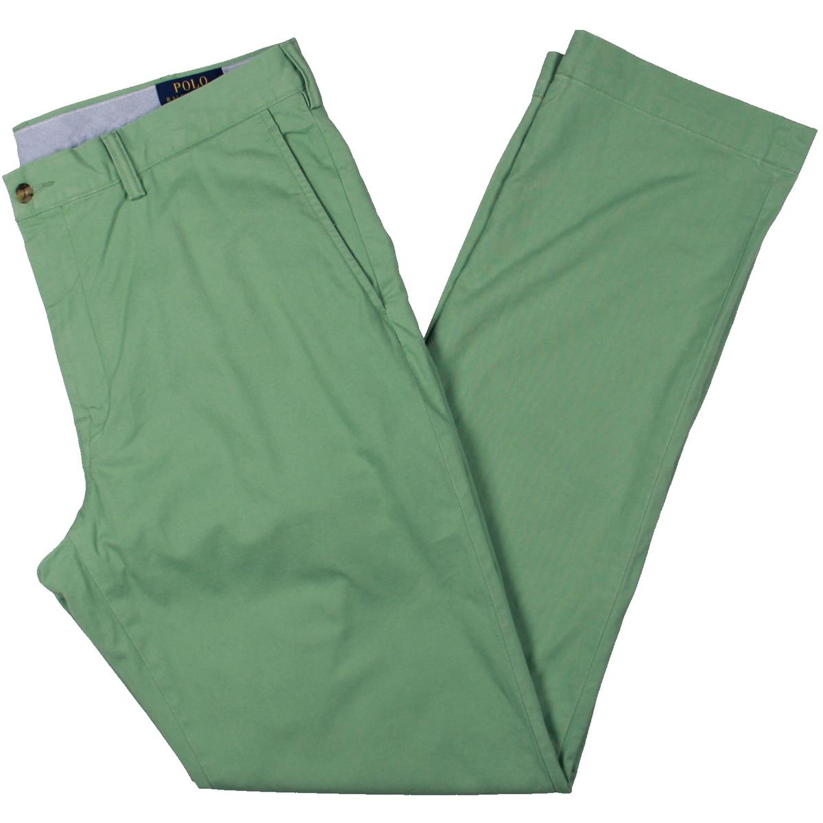 Polo Ralph Lauren Mens Green Straight-Fit Stretch Casual Pants 36/34 ...