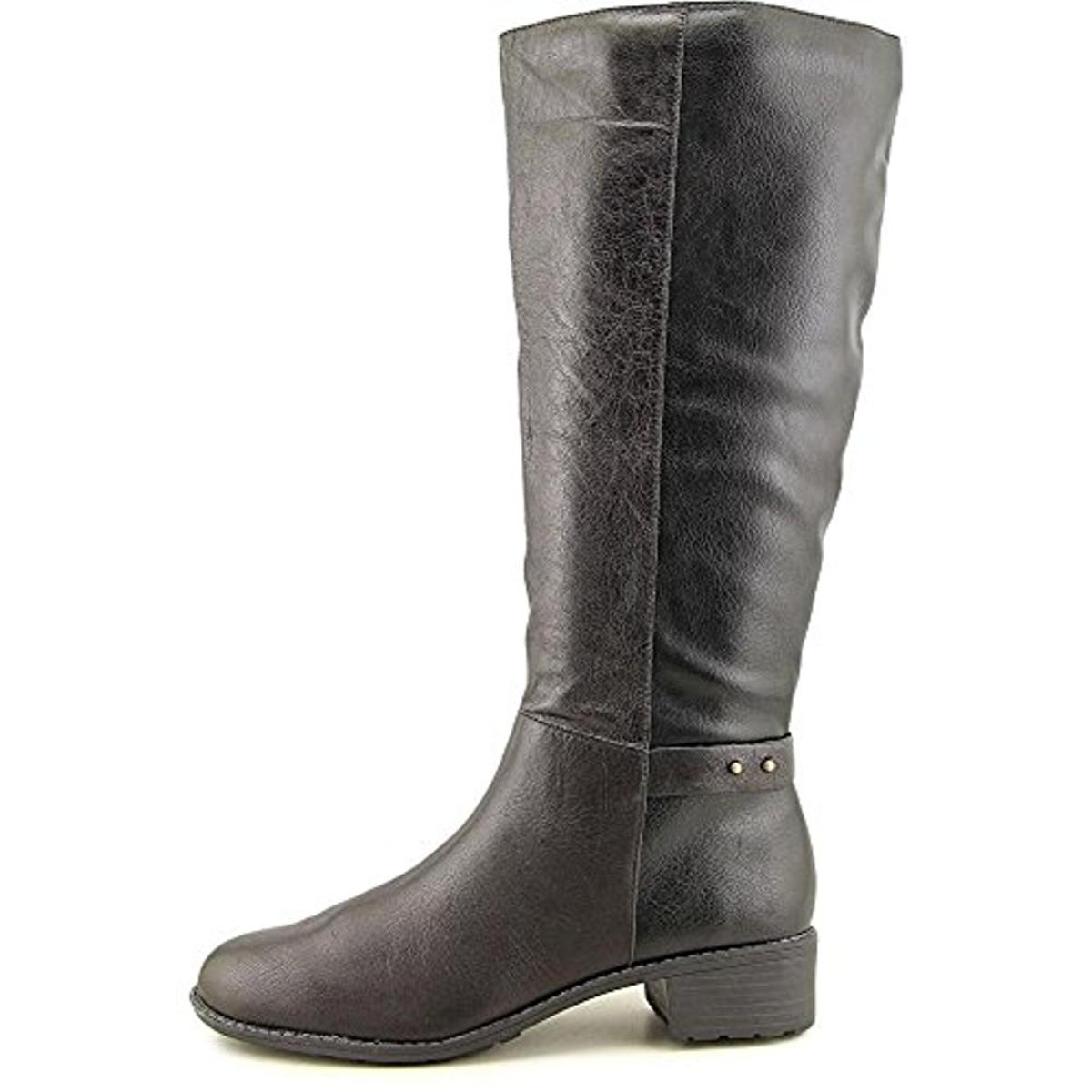 Easy Spirit 9021 Womens Lennie Leather Stacked Heel Riding Boots Shoes ...