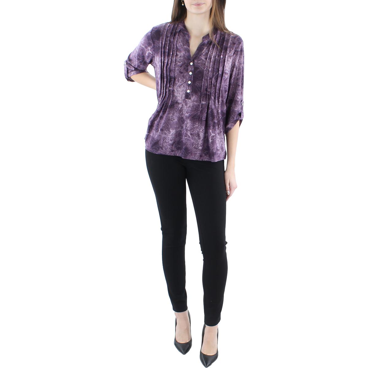 NY Collection Womens Pintuck Top Blouse Shirt Petites BHFO 5175 - Picture 6 of 8