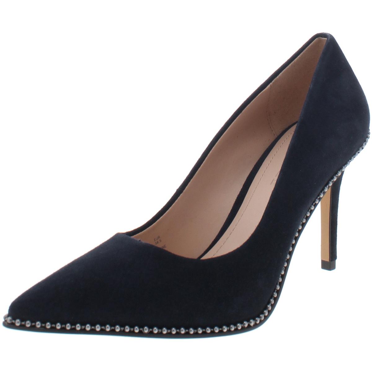 Coach Womens Waverly 85 Navy Suede Dress Heels Shoes 9.5 Medium (B,M