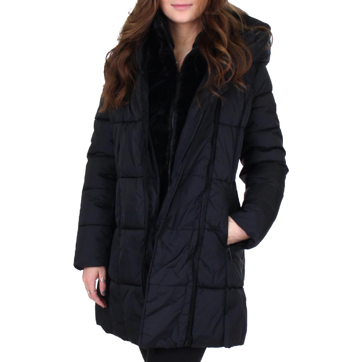 nautica faux fur bib puffer jacket