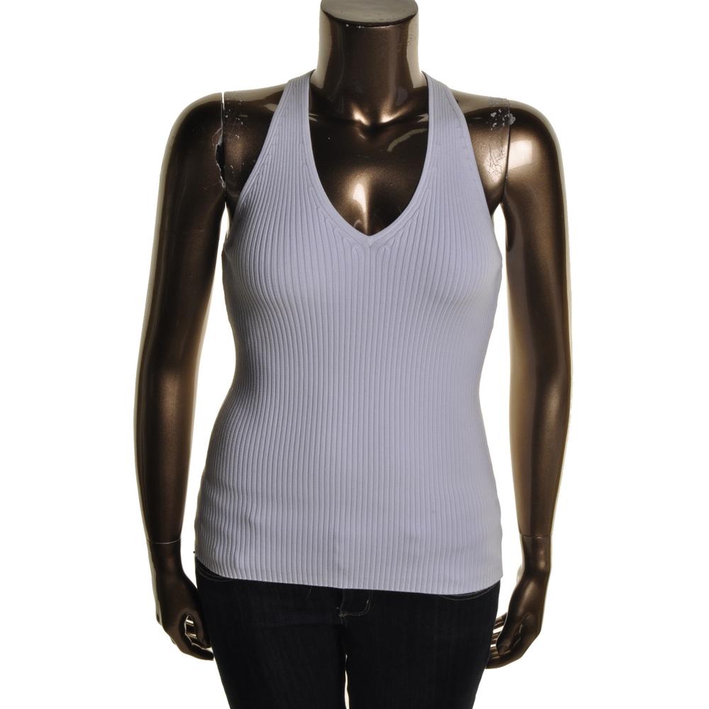 INC NEW White Knit Ribbed V-Neck Tank Top Sweater XL BHFO | eBay