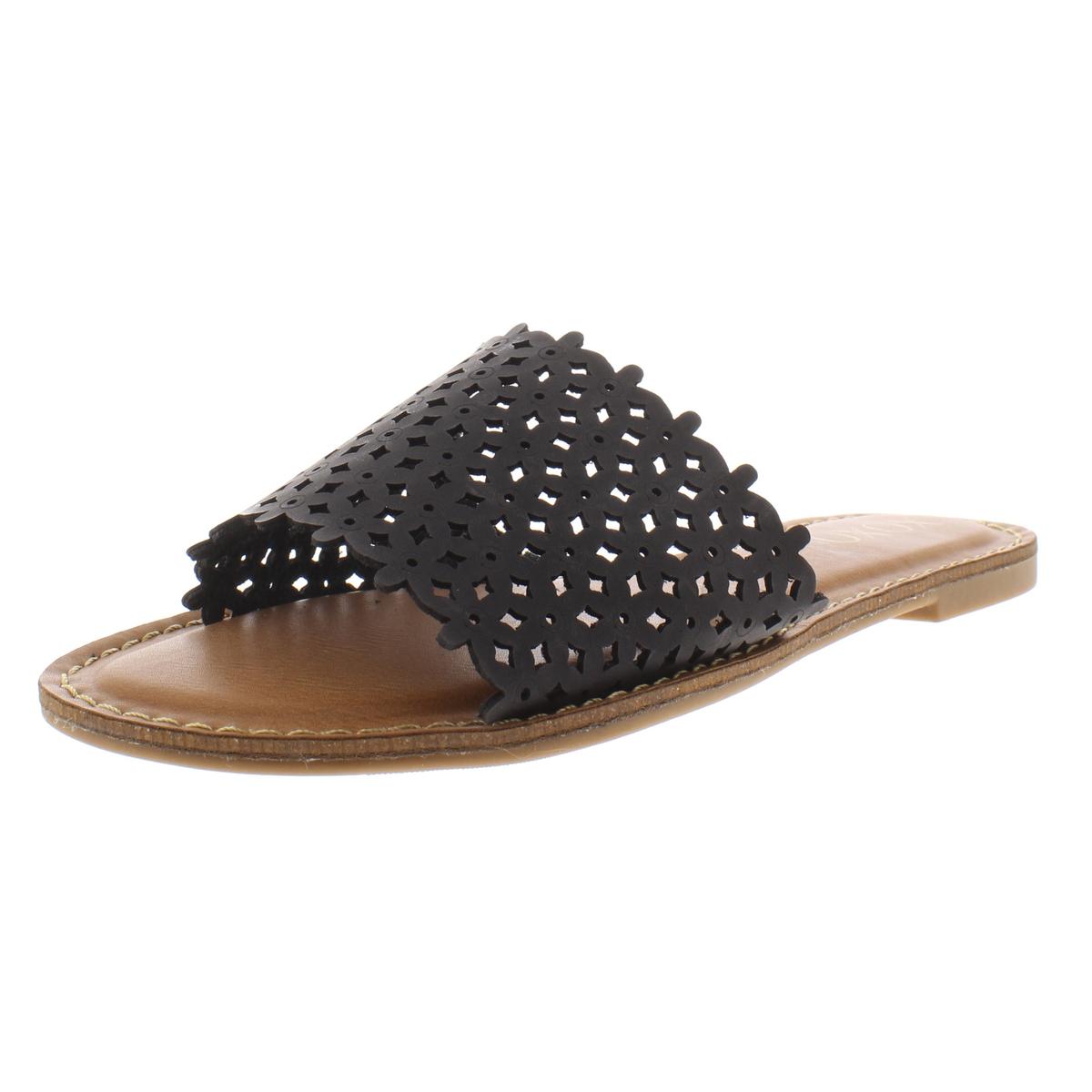 XOXO Womens Rachad Black Slide Flat Sandals Shoes 8 Medium (B,M) BHFO ...