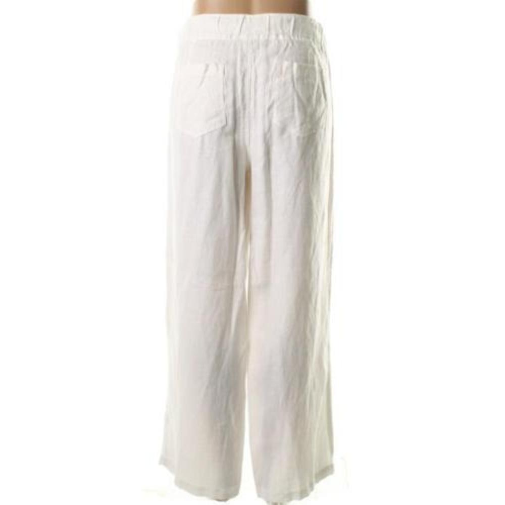 Ralph Lauren NEW White Linen Beach Flat Front Casual Pants Bottoms Plus ...