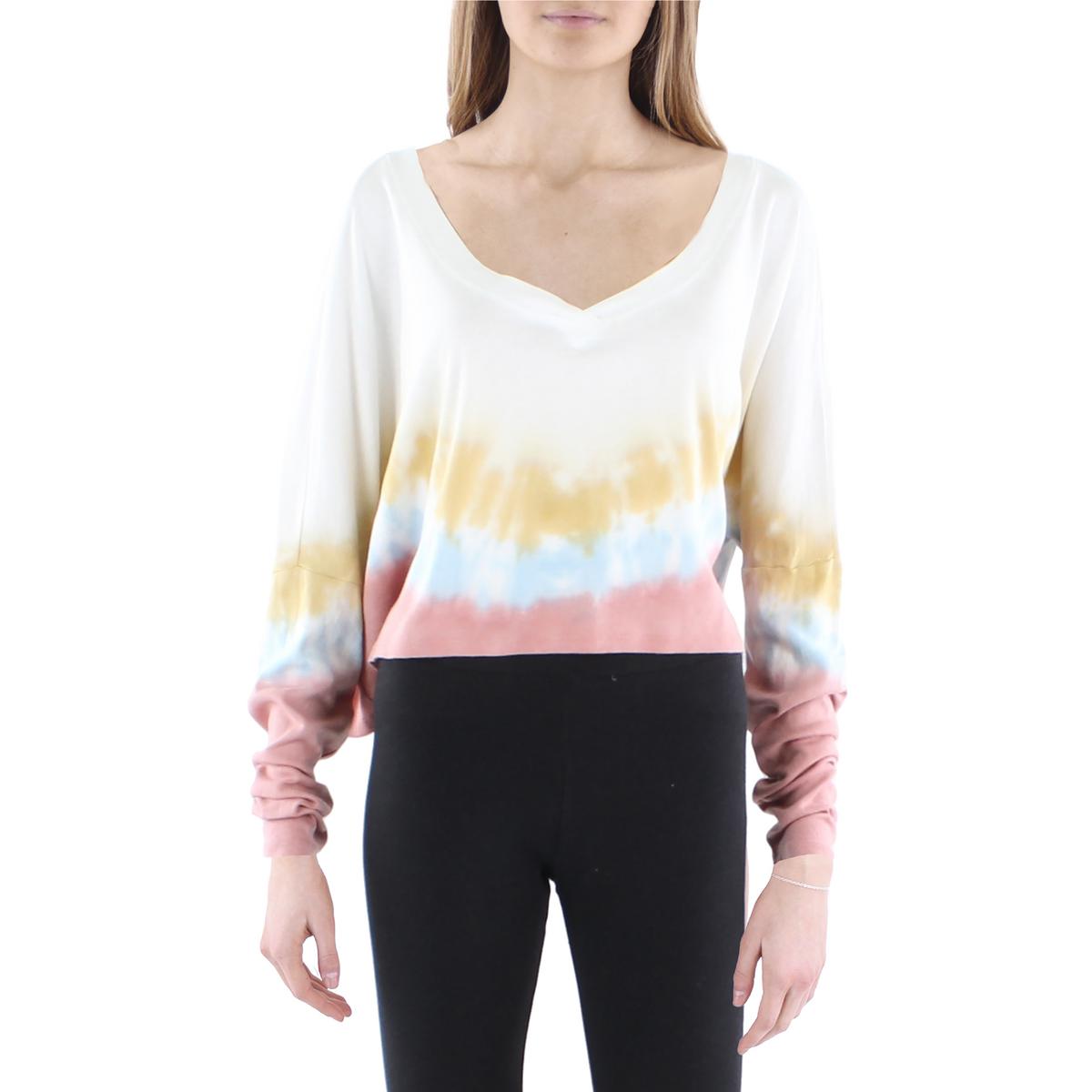 Anthropologie Maronie Womens Tie Dye Cropped Cozy T-Shirt Top BHFO 5090