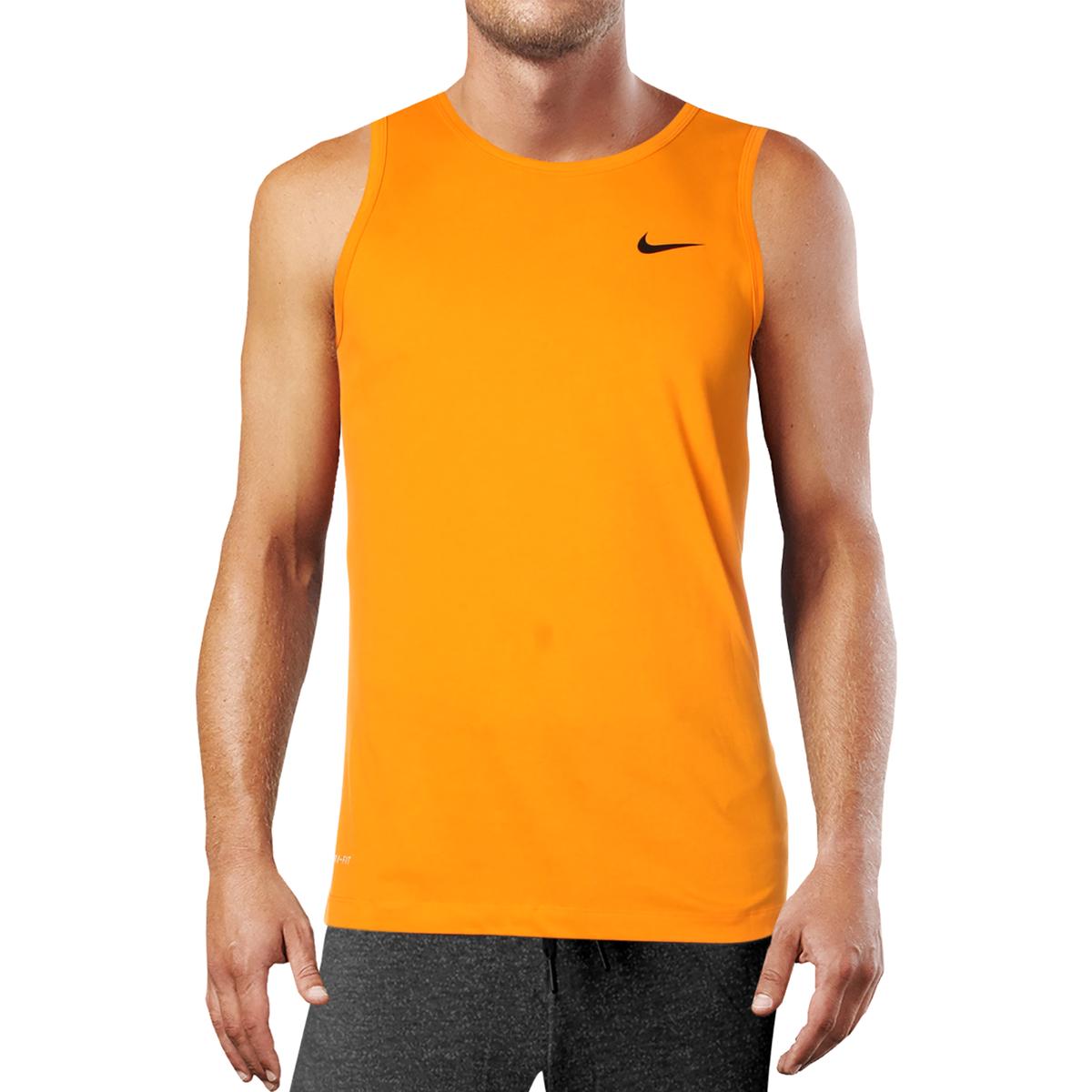 Nike Mens Orange Fitness Standard Fit Training Muscle Tank Athletic L ...