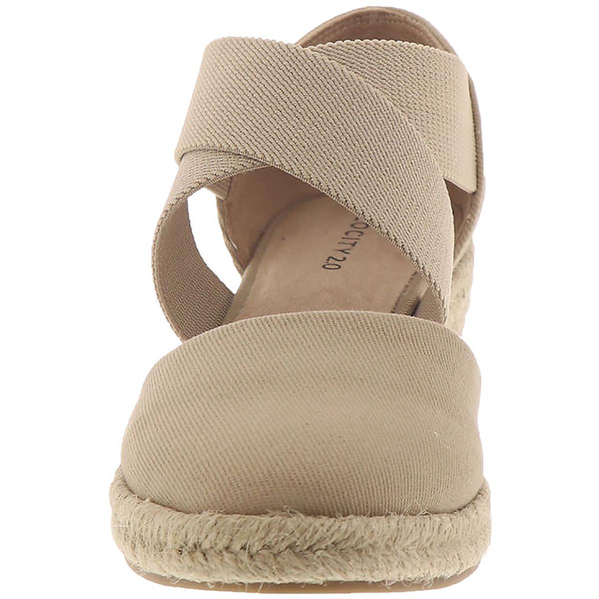 LifeStride Womens Keaton Canvas Slip On Sandals Wedge Heels Shoes