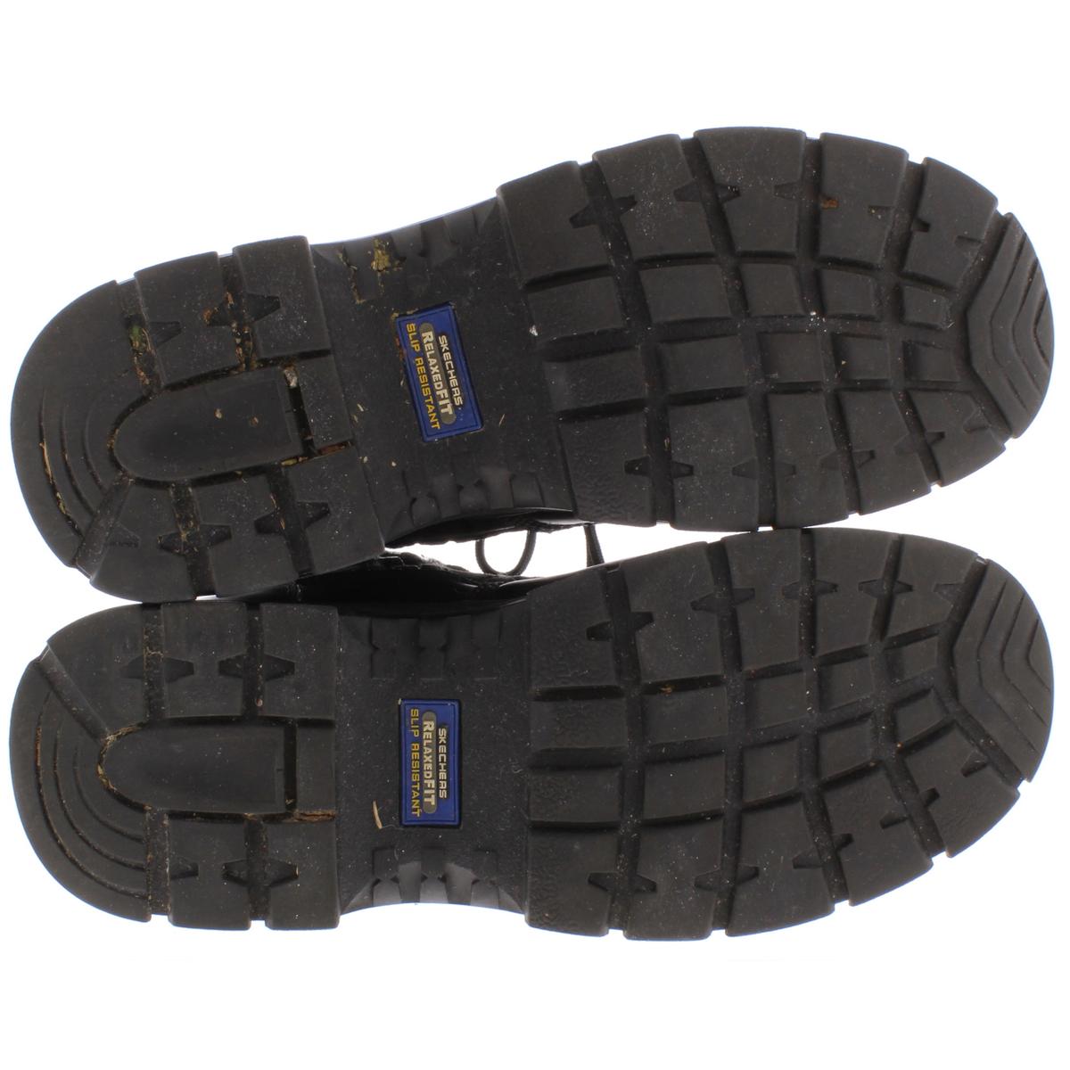 skechers mens black leather boots