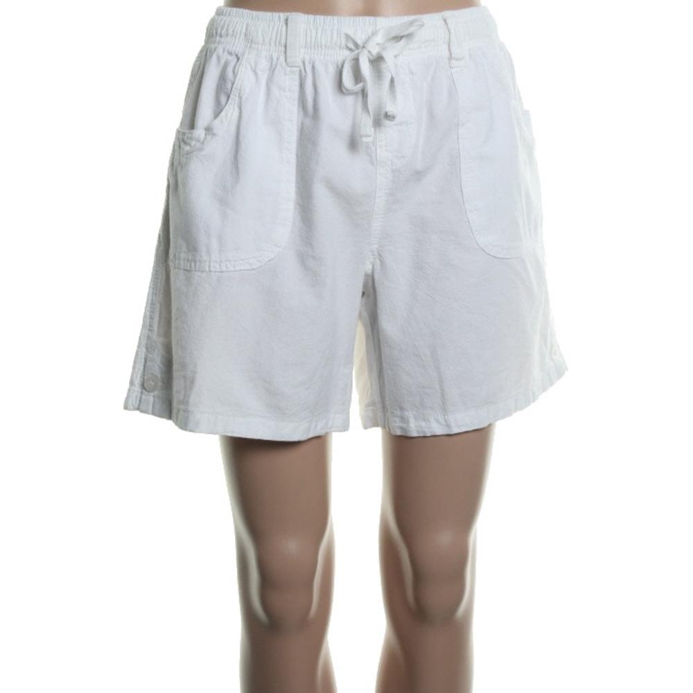 Karen Scott 6120 NEW Womens White Cotton Stretch Casual Shorts Petites ...