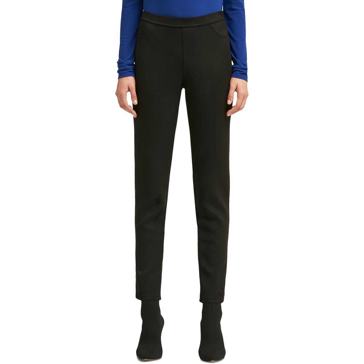 DKNY Womens Black Skinny Faux Suede Pull On Pants S BHFO 5272 | eBay