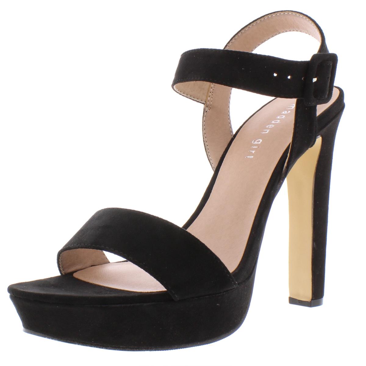 Madden Girl Womens Rolloo Black Platform Sandals 6.5 Medium (B,M) BHFO ...