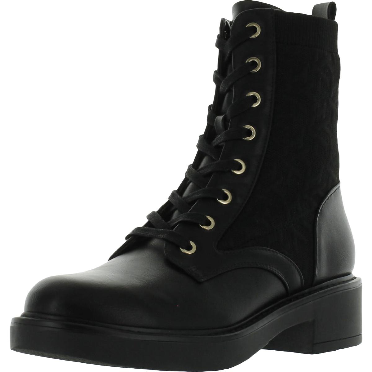 Tommy Hilfiger Womens Treyna Logo Lace Up Combat & Lace-up Boots Shoes BHFO 7817