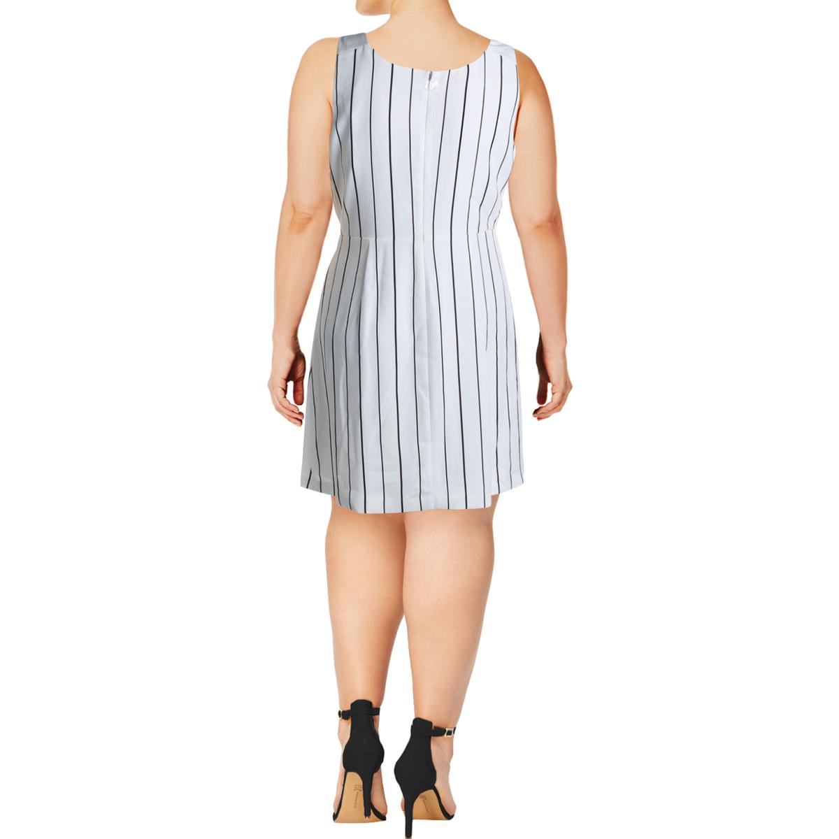 T Tahari Womens White Sleeveless Stripe V-Neck Wrap Dress 16 BHFO 9246 ...